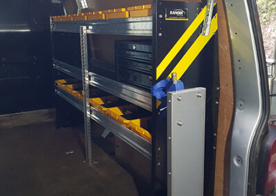 VW Transporter Drop Down Vice and Steel Racking