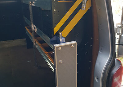 VW Transporter Steel Racking and Drop Down Vice Work Bench