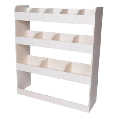 Plywood Shelving Unit with 9 Dividers and 12 compartments